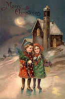 couple christmas vintage printable postcards